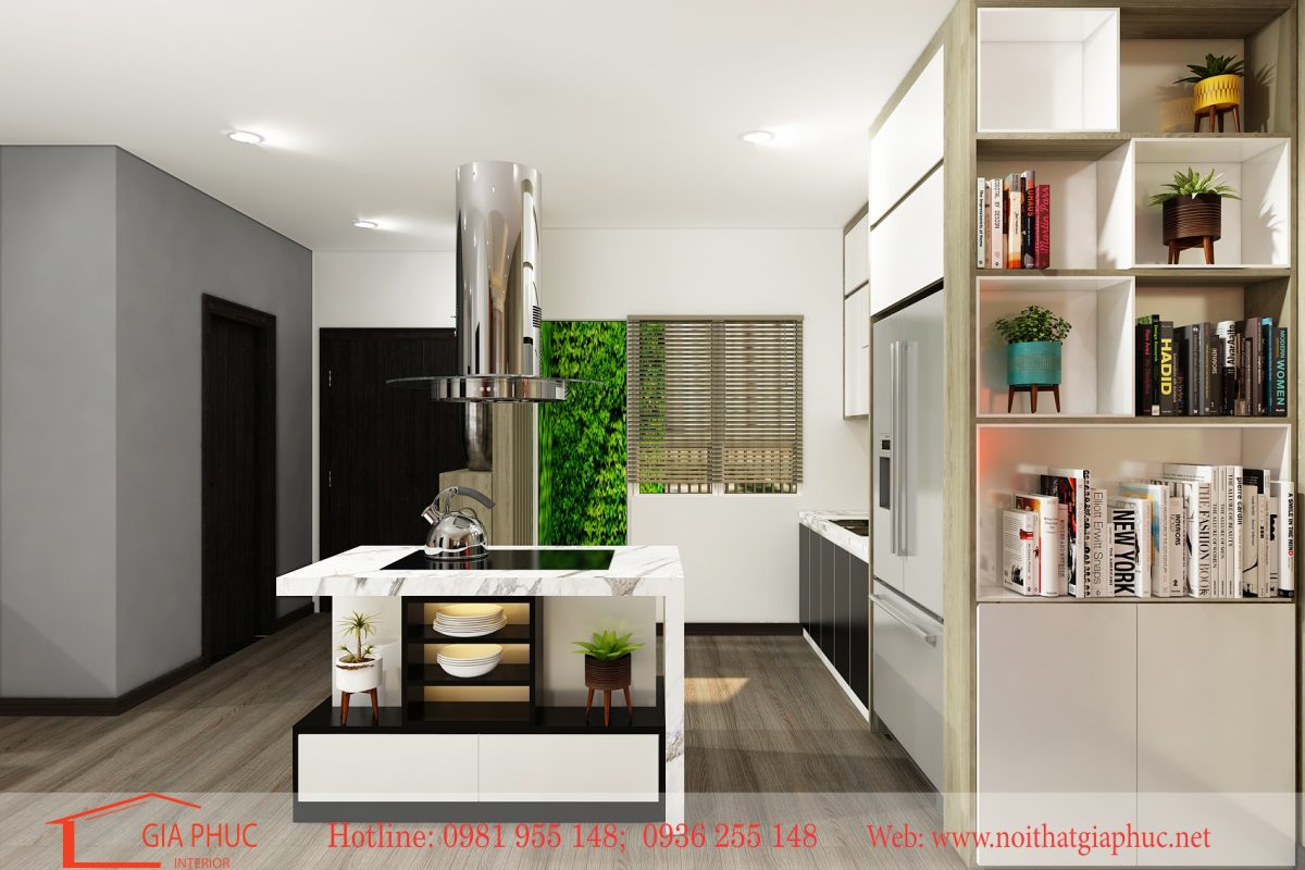Phòng bếp phong cách hiện đại-chung cư xuân đỉnh