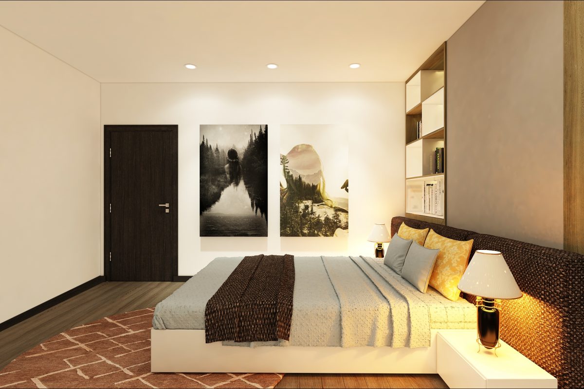 Phòng ngủ phong cách hiện đại-chung cư xuân đỉnh