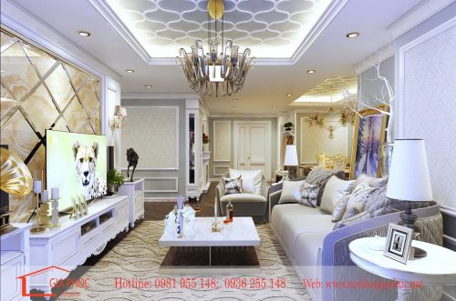 Nội thất phong cách tân cổ điển biệt thự 3 tầng