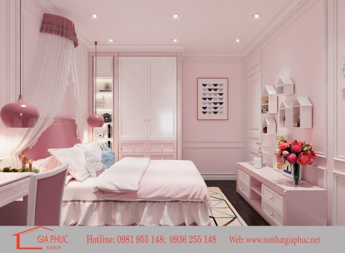 phòng ngủ con gái tân cổ điển